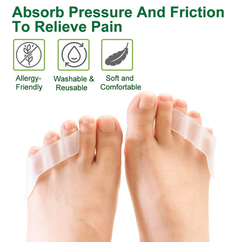 [Australia] - Welnove 8Pcs Gel Pinky Toe Separator, Three-Holes Gel Toe Separators for Curled Pinky Toes, Overlapping Toe, Blisters, Pain Relief from Friction 