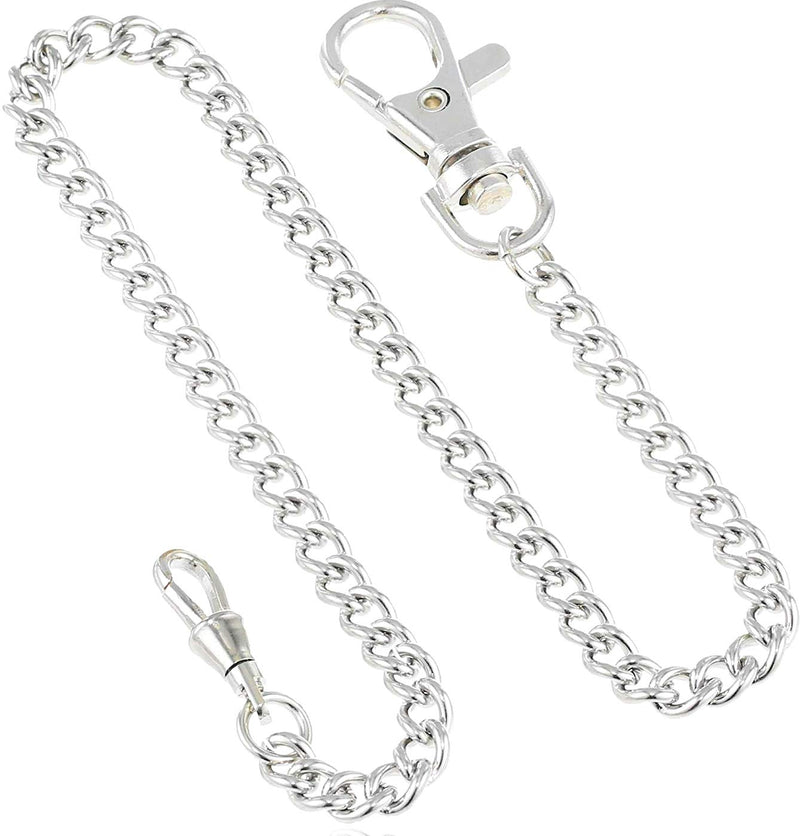 [Australia] - Dueber Stainless Steel Chrome Plated Pocket Watch Chain 3548-W 