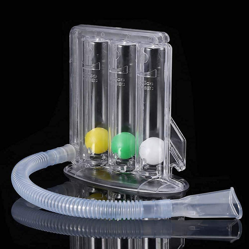 [Australia] - Lung Exerciser - 3-Ball Deep Lung Breathing Exerciser Spirometer Breathing Balls Safe Breath Exercise System Respirometer 