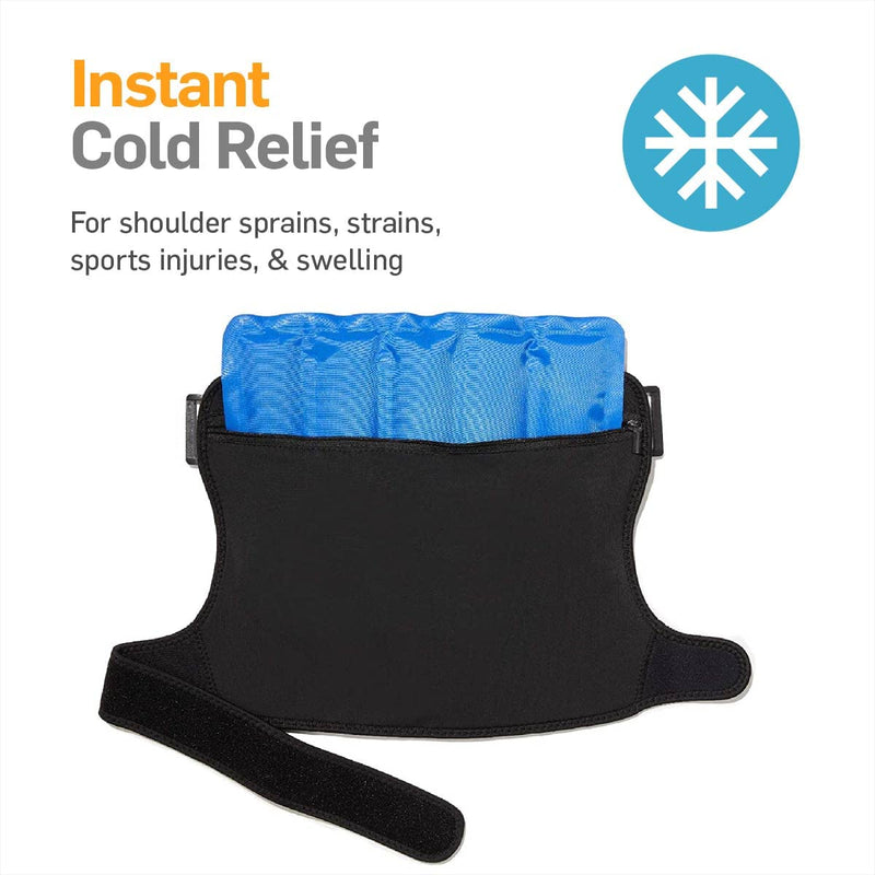 [Australia] - NatraCure Hot & Cold Universal Shoulder Brace Support - Reusable Cold Therapy Ice Pack Wrap Sling for Rotator Cuff, Dislocated Shoulder, and Labrum Tear Pain Relief - (730-RET) 