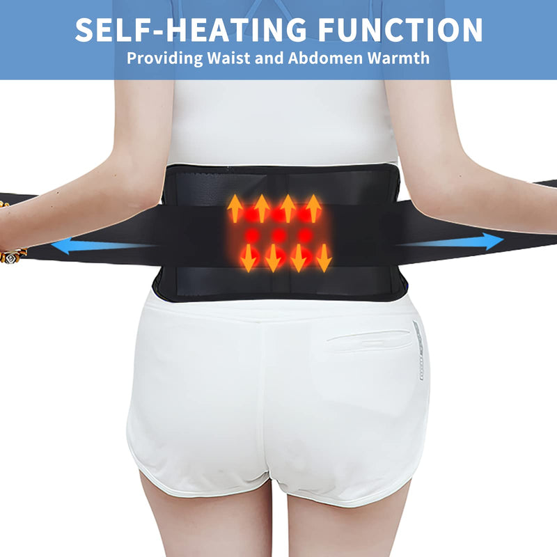 [Australia] - Milisten Self-Heating Waist Brace Belt Magnetic Back Brace Belt Heated Lumbar Support for Lower Back Muscle Injury Herniated Size M (Black) 