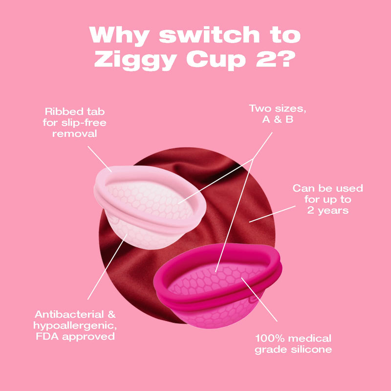 [Australia] - Intimina Ziggy Cup 2 - New Generation Ultra-Thin Flat-Fit Reusable Menstrual Disc (B) B 