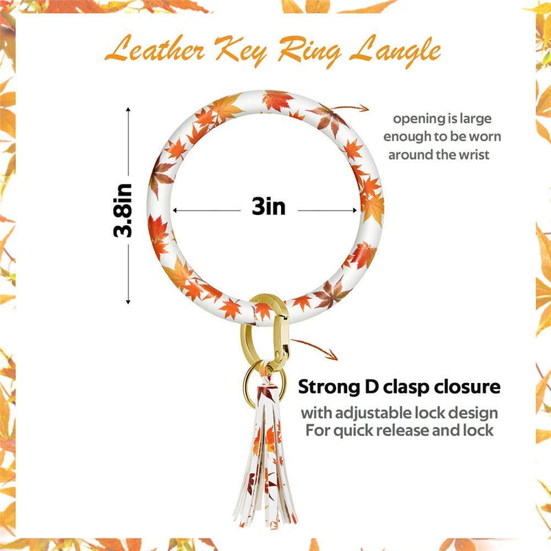 [Australia] - Townshine Bangle Key Ring Wrist Keychain Bracelet Round Silicone Keyring Holder For Women Girls Autumn 