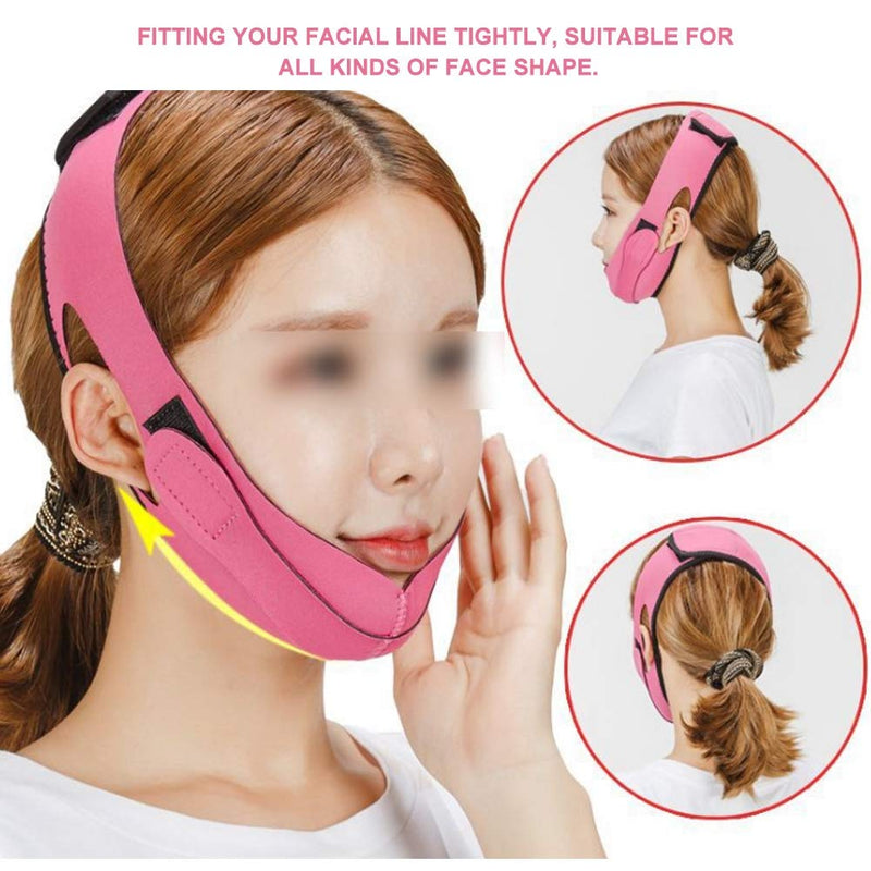 [Australia] - Face Slimming Strap, Face Lifting Band, Weight Lose Slimming Firming Belts Anti Wrinkle V-shaped Bandage Mask for Women Eliminates Sagging Skin Lifting Firming Anti Aging Breathable 