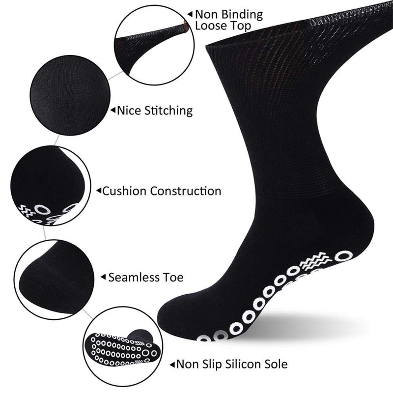 [Australia] - JSPA Business Crew Socks Soft Outdoor Recreation Light Weight Business Casual Crew Socks,4 Pairs Black Large 4 Pairs Black L: shoe size 10-13 