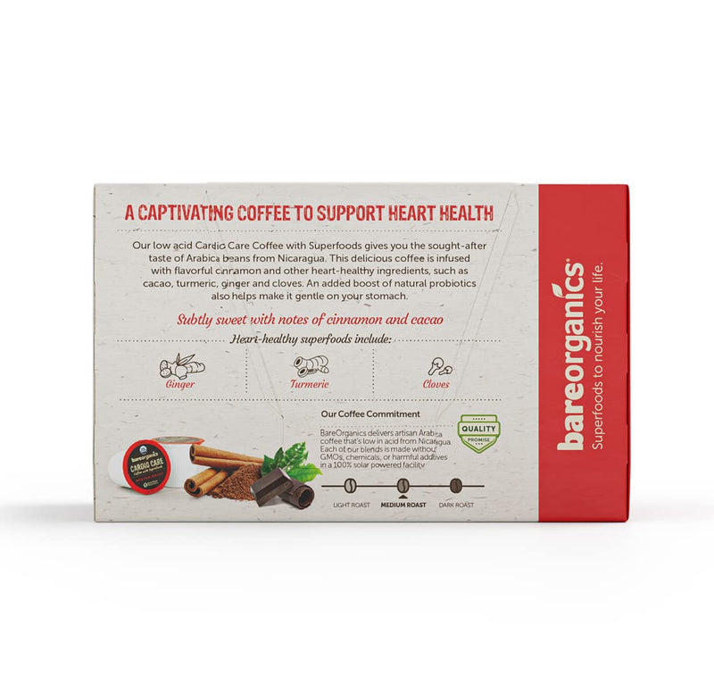 [Australia] - BareOrganics 13313 Cardio Care Coffee with Superfoods, Organic Probiotic Coffee, 10 Single Serve Cups 10 Count (Pack of 1) 