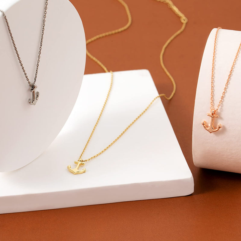 [Australia] - Dainty Necklaces For Teen Girls With Anchor Design Gold Necklaces For Women Cute Pendant Chain Necklace Boho Adjustable Love Necklaces Gifts For Girls Birthday Trendy Jewelry Summer 