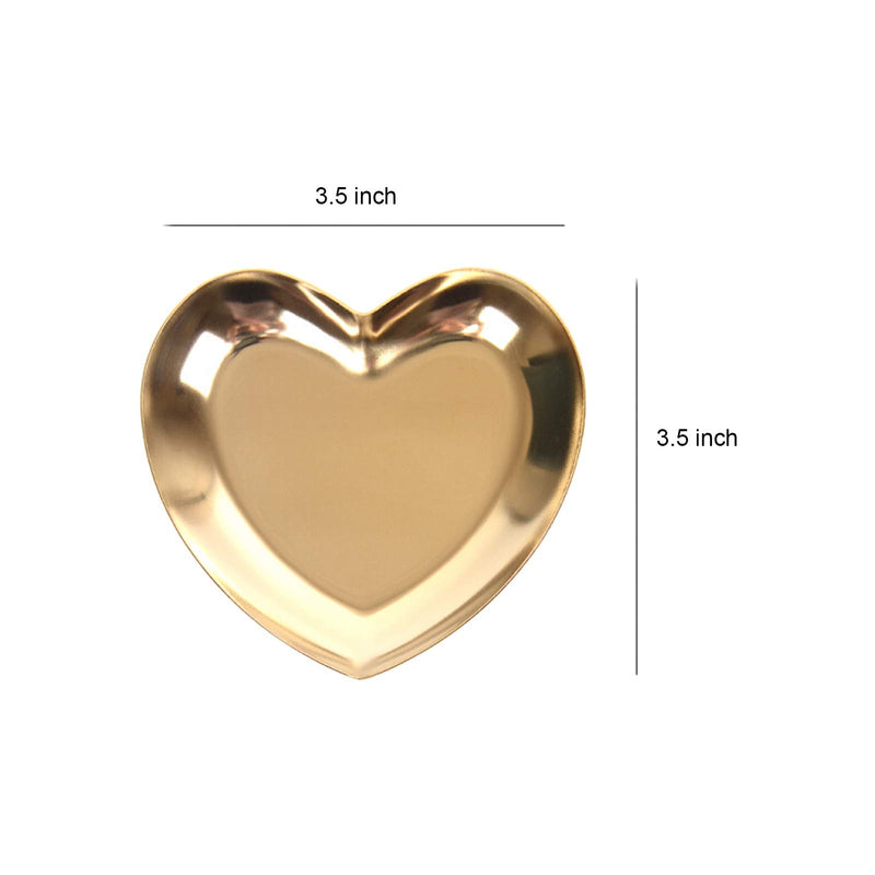 [Australia] - Ardax Gold Heart Jewelry Dish Organizer,1 Pair,Decorative Trinket Dish, Accent Tray for Vanity, Dessert Plate 
