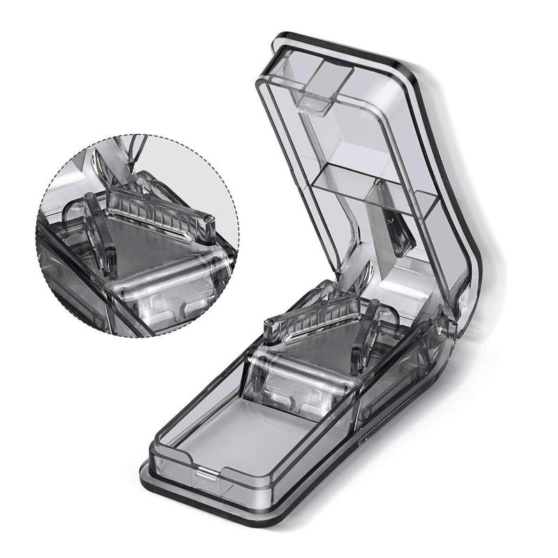 [Australia] - Pill Cutter, Opret Pill Splitter with Blade for Small Pills Large Pills Cut in Half Quarter for Tablet Vitamin Medicine (Black) Black 