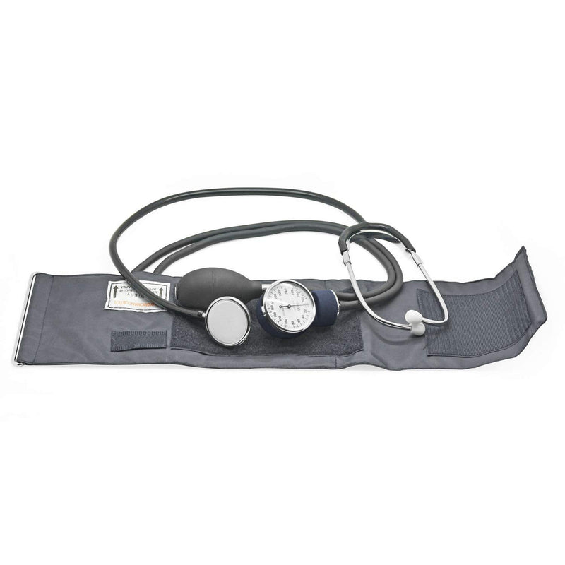 [Australia] - Belmalia Aneroid Sphygmomanometer with Dual Head Stethoscope, Rubber Bulb, Blood Pressure Gauge, Cuff, Bag for Emergency Service, Doctor, Consultation, Black 