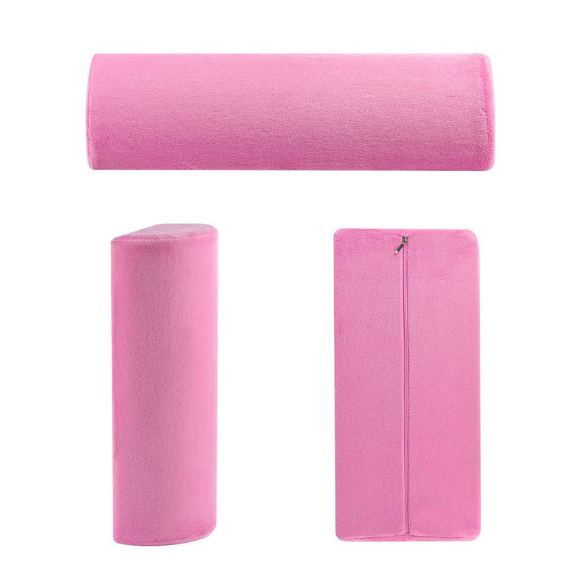 [Australia] - YANGHX Memory Foam Bolster Pillow for Neck Back Lumbar Spine Knee Pain Relief Pillow Support Half-Moon (PINK) Pink 