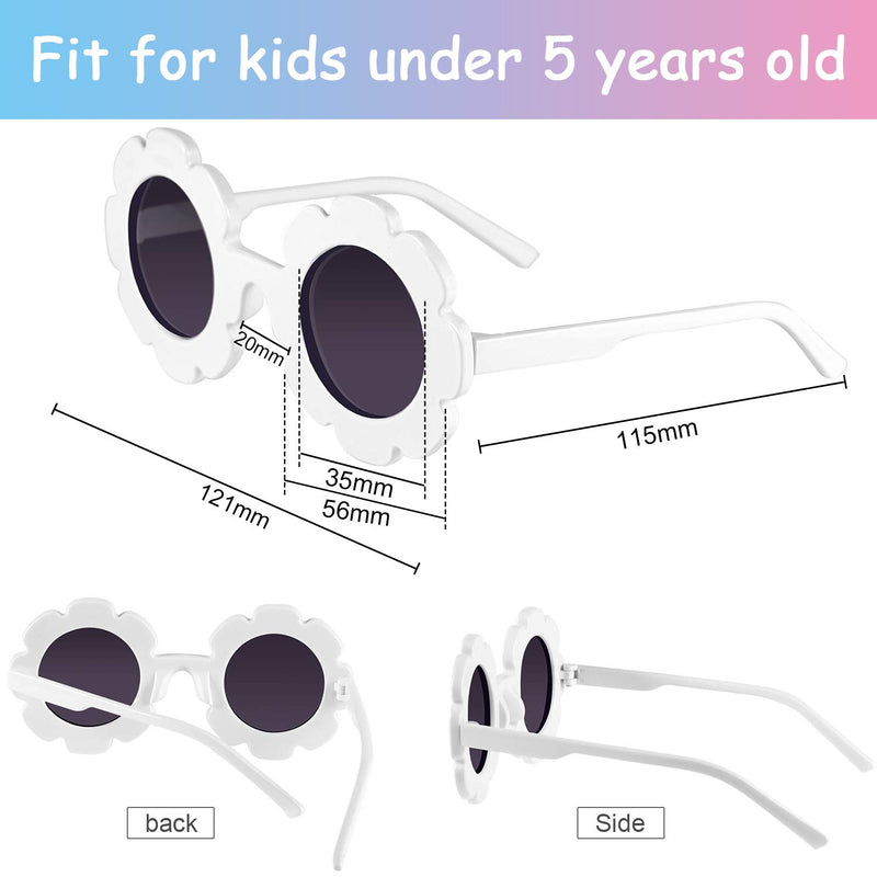 [Australia] - Norme 6 Pairs Kids Sunglasses Round Flower Shape Decorative Glasses for Toddler Boys Girls 