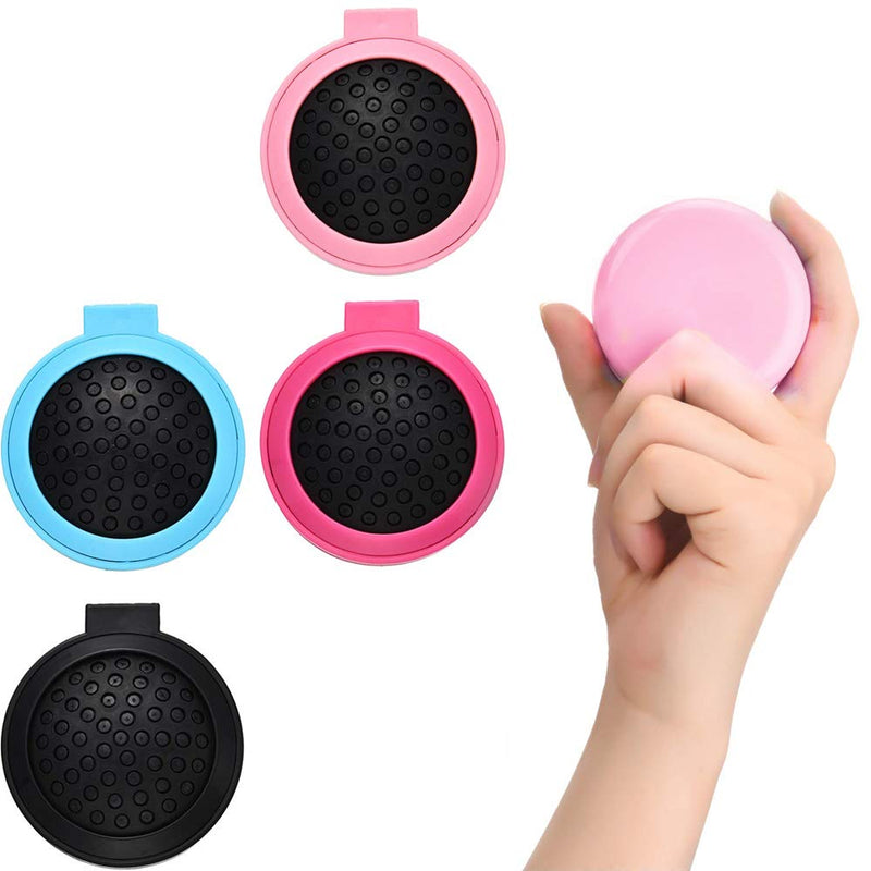 [Australia] - 4 Pcs Round Travel Hair Brush with Mirror Folding Pocket Hair Brush Mini Hair Comb Compact Travel Size Hair Massage Combor for Women and Girls 