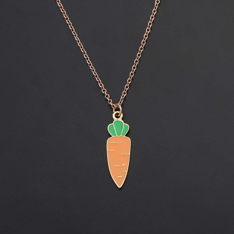 [Australia] - CHOORO Carrot Pendant Necklace Vegan Necklace Jewelry Vegetarian Gift Carrot Lover Gift Carrot Necklace 