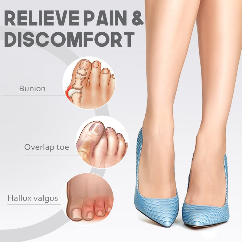 [Australia] - MHSY Toe Separators for Overlapping Toes, 4PCS Gel Bunion Correctors Toes Spacers for Hallux Valgus and Hammer Toe Relieve Pain Blue 
