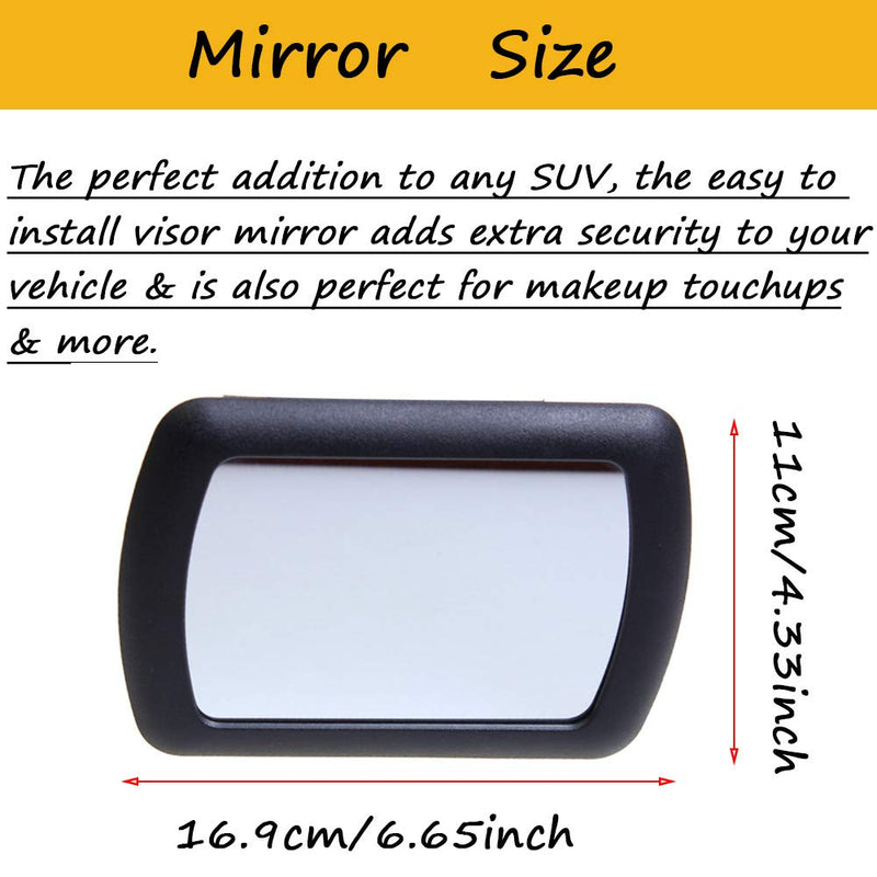 [Australia] - 2 Pack Sun Visor Mirror Clip on, WenMei Car Visor Cosmetic Vanity Mirror Clip Car Makeup Sun-Shading Cosmetic Mirror Black Deluxe Visor Mirror Auto Supplies 16.9x11cm/6.65"x4.33" (Black) 2 