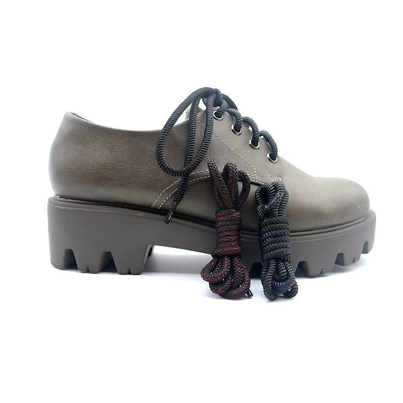 [Australia] - 2 Pair Round boot shoelaces Male and woman Climbing Hiking Walking Boot athletic bootlaces Black Gray Dark Brown Orange Orange,black 27"Inch (69CM) 