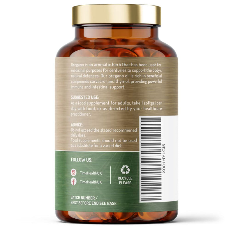 [Australia] - Oregano Oil - 120 Softgels - Vegan & Carrageenan-Free - 125mg Carvacrol per Softgel - Contains Thymol - UK Made - Zero Additives (120 Softgel Bottle) 120 Count (Pack of 1) 