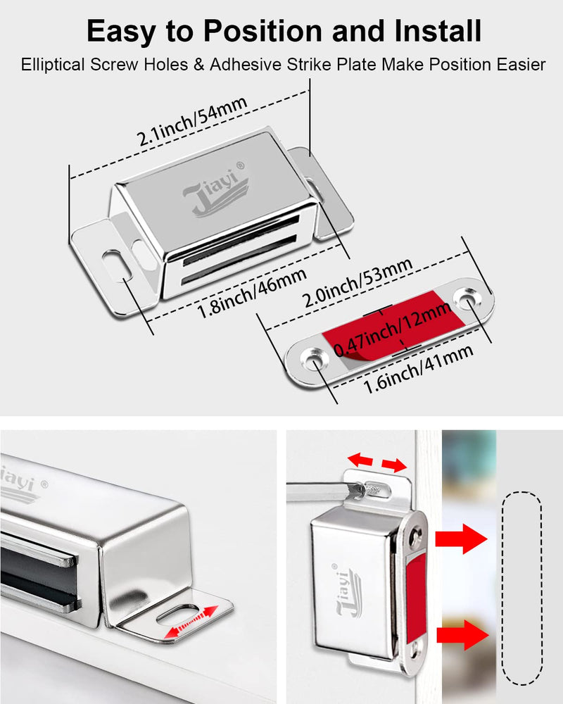 [Australia] - Magnetic Cabinet Magnet Closure Jiayi 4 Pack Drawer Magnetic Latch 30 lbs Cupboard Latch Magnet Cabinet Door Catch Heavy Duty Kitchen Cabinet Magnetic Catch Strong Closet Door Magnetic Catch 30lb- 4Pack 