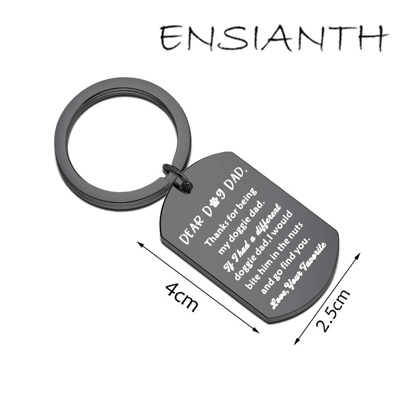 [Australia] - ENSIANTH Dog Dad Dog Mom Gift Pet Owner Rescue Gift Dog Lover Keychain Best Dog Dad Gift Dog Dad Black 