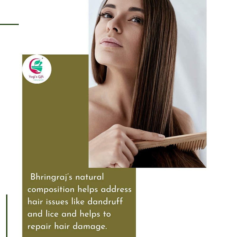 [Australia] - Yogi’s Gift | Organic Bhringraj Powder for Hair Growth | 250 Grams | Eclipta Alba | False Daisy | Ayurvedic Herbal Hair Follicle Powder 
