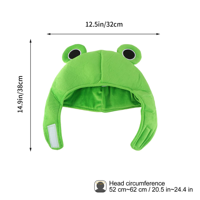 [Australia] - Amosfun Cute Plush Frog hat Scarf Cap Ears Winter ski hat Full Headgear Novelty Party Dress up Cosplay Costume Green 