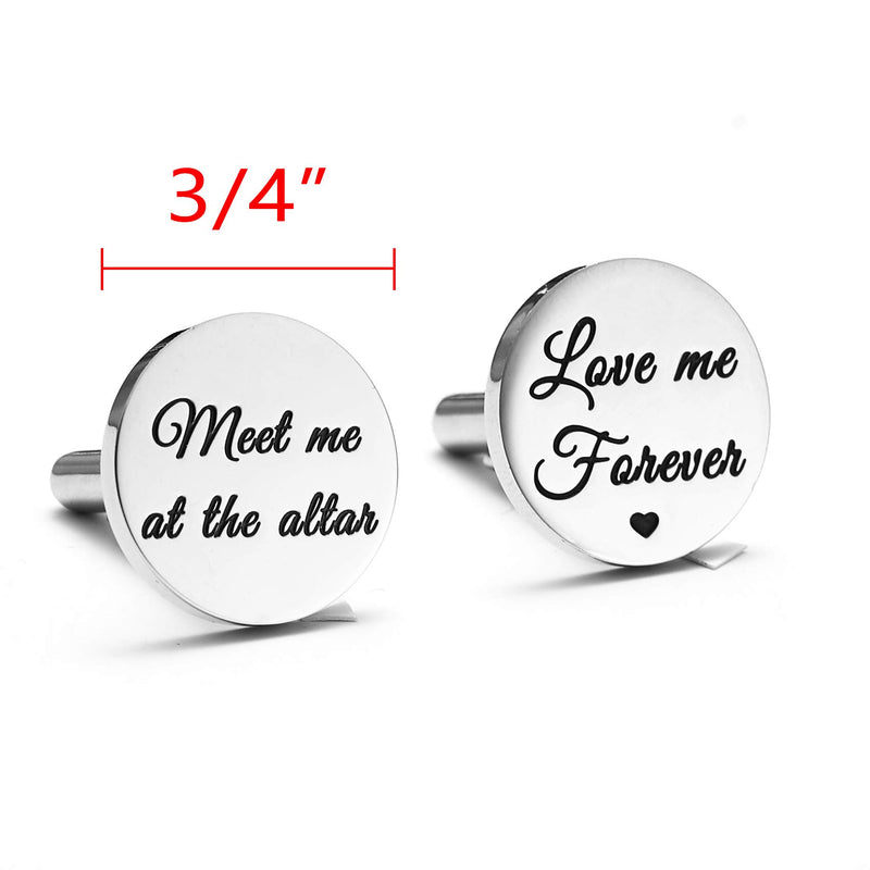 [Australia] - Melix Home Stainless Steel CuffLinks for Men Groom Meet Me at The Altar Wedding Gifts Cuff Links love you forever 