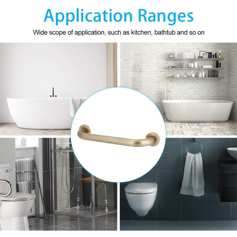 [Australia] - Boquite 16.5in Brass Shower Grab Bar, Bathtub Handrail Mounted Helping Handle Bars for Children Pregnants Elderly Use, Safety Hand Rail Support Bar 