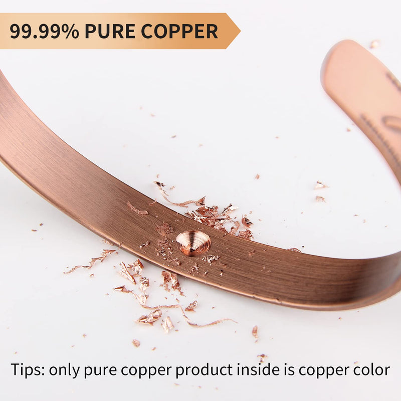 [Australia] - MagEnergy Copper Magnetic Bracelet for Women, 99.99% Pure Copper Cuff Bangle with 3500 Gauss Magnets, Adjustable Brazaletes with Jewelry Box (Copper) 