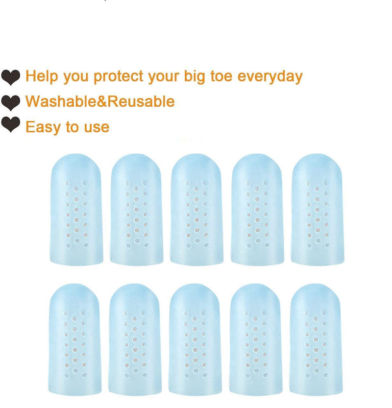 [Australia] - 10 Pieces - Breathable Gel Toe Protector, Great to Cushion Toe and Provides Pain Relief from Corns, Blisters, Missing or Ingrown Toenails for Woman and Man 