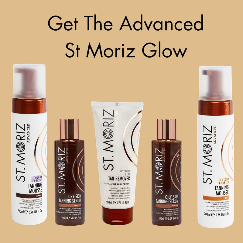 [Australia] - ST. MORIZ Advanced Colour Correcting Tanning Mousse with Hyaluronic Acid & Vitamin B5, Fast Drying Vegan Fake Tan, Dark (200ml) 