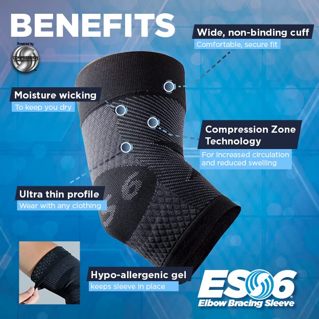 [Australia] - Tennis | Golfer's Elbow Brace by OrthoSleeve for tendonitis, medial and lateral epicondylitis and general forearm and elbow pain Medium Black 