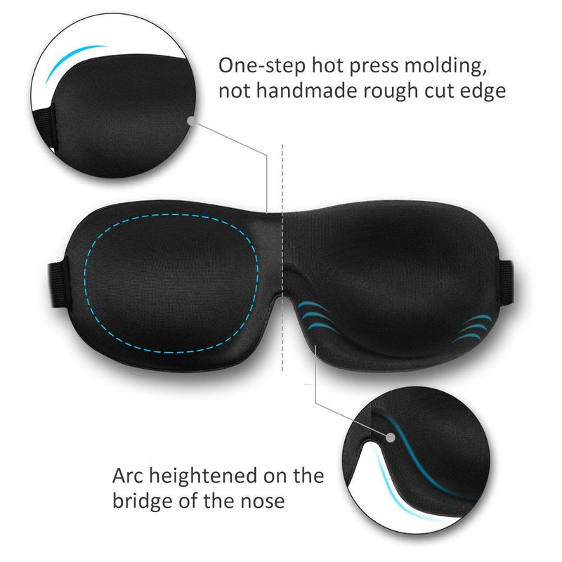 [Australia] - Sleep Mask AMAZKER Invisible Alar Deep Orbit 3D Eye Mask Ultra Lightweight & Comfortable Sleeping Mask Eye Sleep Mask for Travel, Nap, Shift Works Blue & Black 