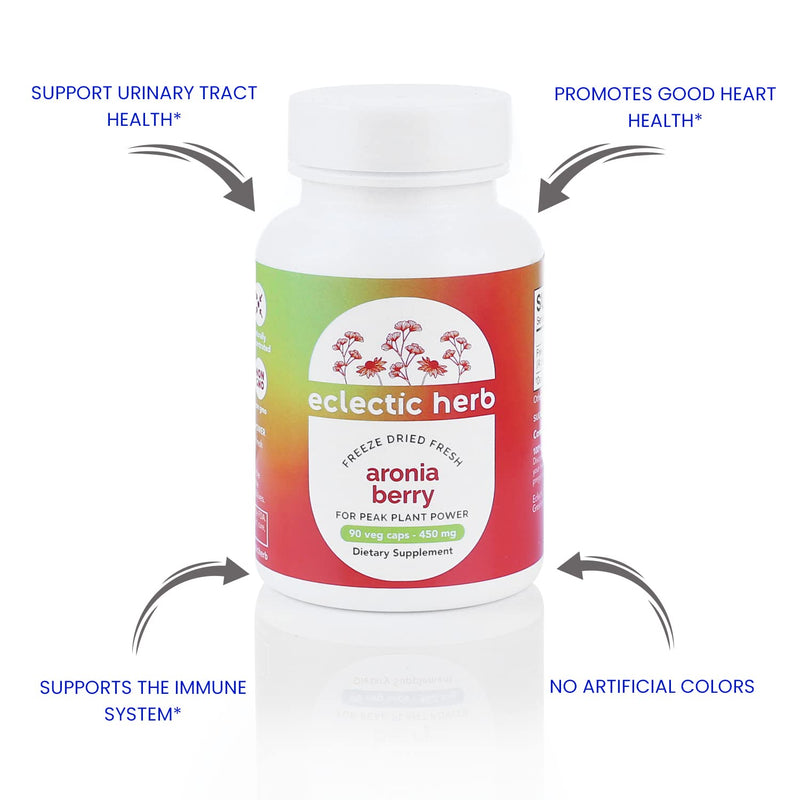 [Australia] - Eclectic Institute Raw Freeze-Dried Organic Aronia Berry Capsules | Supports Heart, Immune System, Digestive, and Urinary Tract Health | 90 CT 