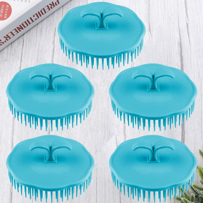 [Australia] - Beaupretty 5Pcs Plastic Hair Scalp Massager Shampoo Brush Round Head Scrubber Dandruff Combs Portable Hairdressing Shower Brush for Dorm Salon (Random Color) 