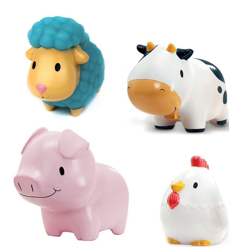 [Australia] - Munchkin Floating Farm Animal Themed Rubber Bath Squirt Toys for Baby - Pack of 4 4 pack 