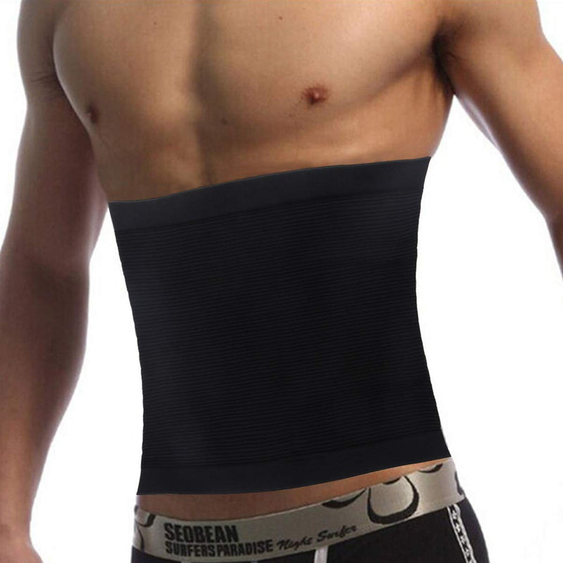 [Australia] - Exceart Men Belly Trainer Waist Slimming Belt Shaper Weight Control Belly Corset Abdomen Trimmer Band for Male Adults - Size M Black L 