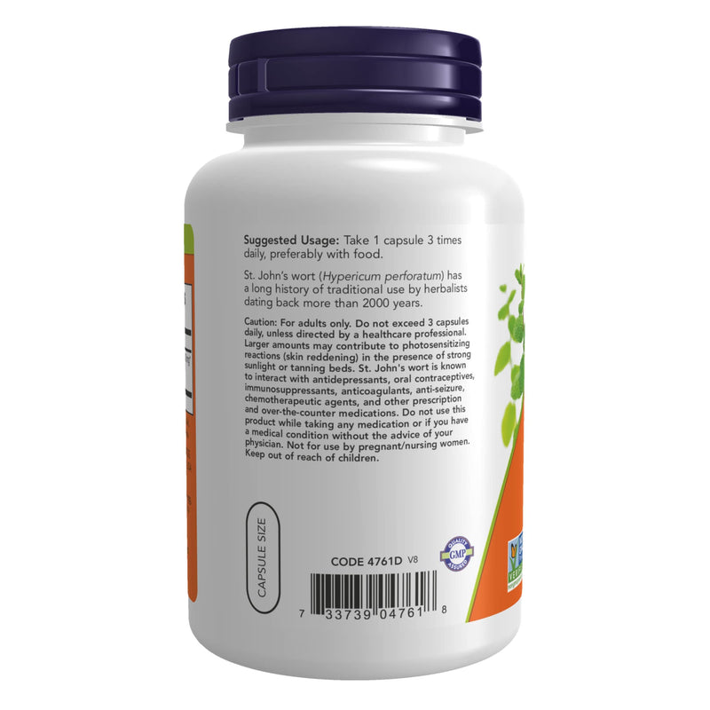 [Australia] - NOW Supplements, St. John's Wort (Hypericum perforatum) 300 mg, Standardized Extract, 250 Veg Capsules 