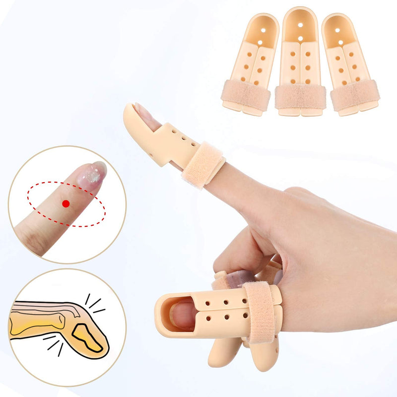 [Australia] - 11 Pieces Finger Splint Set, Metal Finger Support Finger Knuckle Immobilization Plastic Mallet Finger Splint with Soft Foam Inner Band and Protective Vent for Adults Children, 3 Styles 