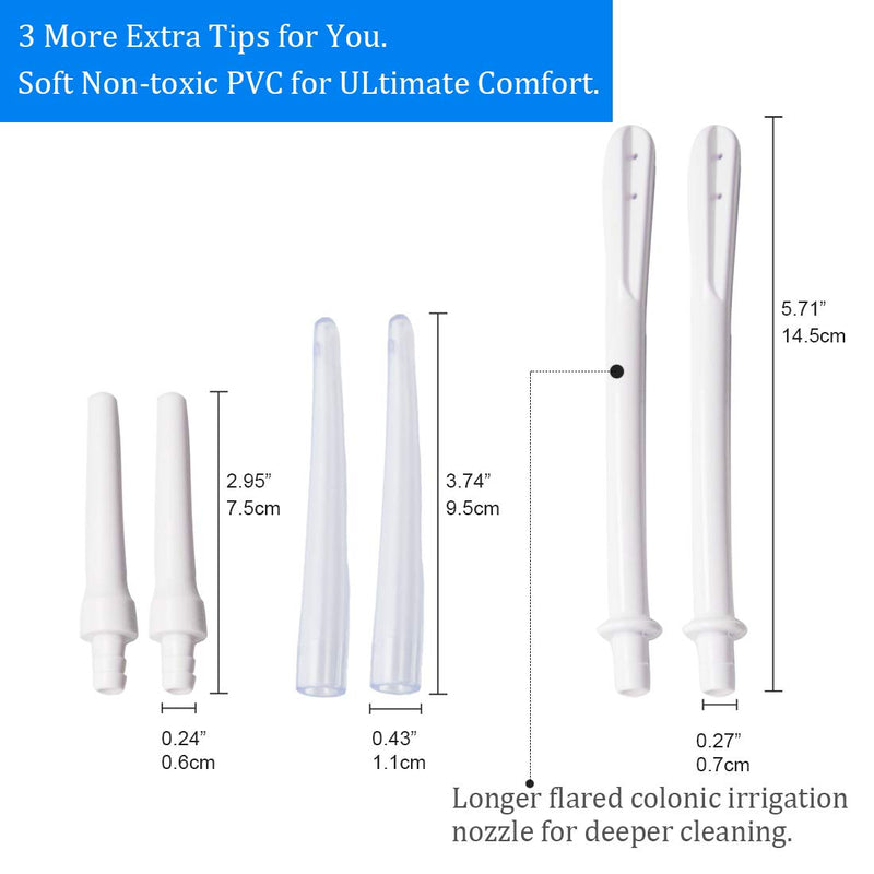 [Australia] - Enema Bag 2L Home Enema Kit with 6.5ft Long Silicone Hose, 7 Enema Tips, Controlable Water Flow Valve, 2 Quart Capacity Hot-Water Bottle for Colon Cleansing Enemas 
