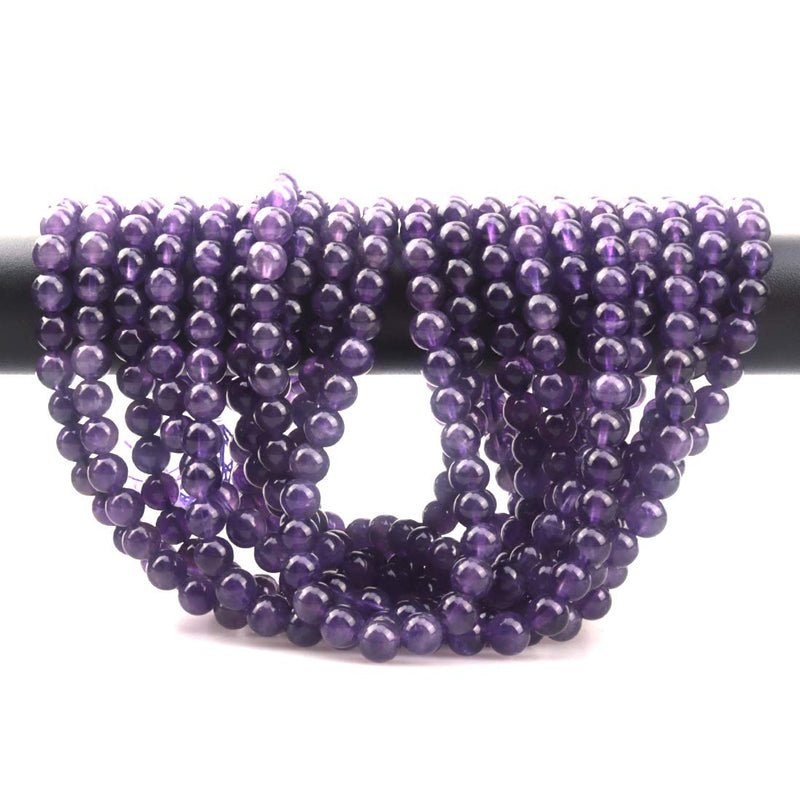 [Australia] - ICAI Beads 6mm Natural Amethyst Stone Beads for Jewelry Making DIY Crafts Design 1 Strand 15" APPR.63-65pcs 