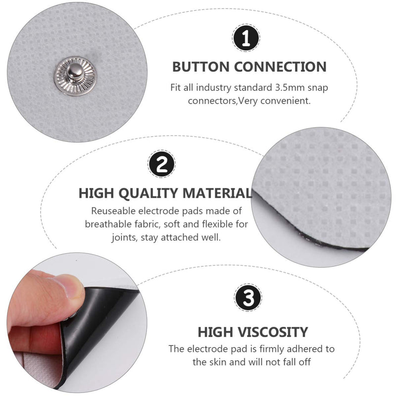 [Australia] - BESPORTBLE 5 x 5 cm 20 Pads Stud TENS SELF Adhesive Pads FIT BEURER Tens Unit Pads Replacement Tens Electrodes Reusable for Electrotherapy Massage (White) 