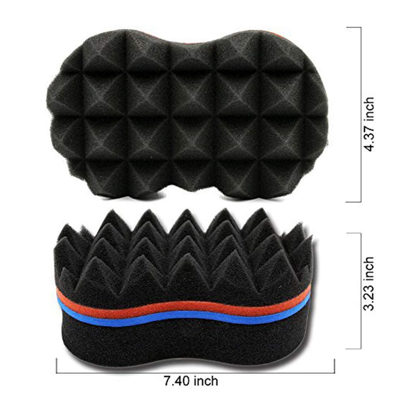 [Australia] - Xinlie Hair Sponge Brush Twists Dread Afro Coils Hair Curl Brush Hair Brush Sponge Holes Barber Hair Brush Sponge Barber Hair Brush Sponge Hair Twist Sponge For Twists,Curls in Afro-Style Hair(2PCS) 