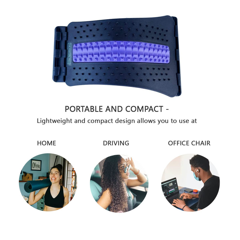 [Australia] - Back Stretcher Posture Corrector Spinal Pain Relief Muscle Tension Relaxation for Men Women Adjustable Design Support Equipment for Acupressure Massage Office Chair 