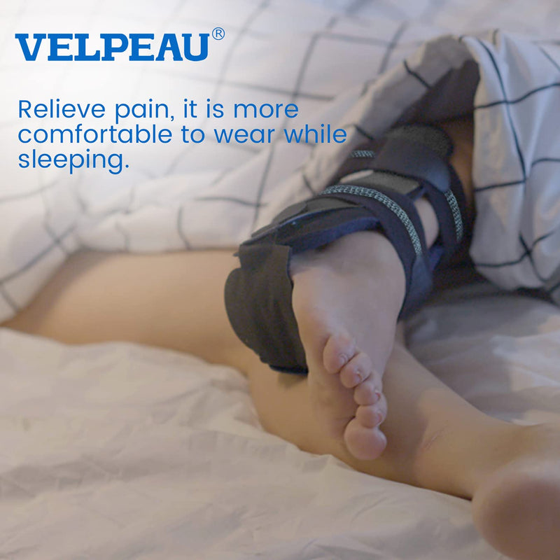 [Australia] - VELPEAU Ankle Brace - Stirrup Ankle Splint - Adjustable Rigid Stabilizer for Sprains, Tendonitis, Post-Op Cast Support and Injury Protection for Women and Men (Foam Pads, Large - Right Foot) Foam Pads-Right Foot Large (Pack of 1) 