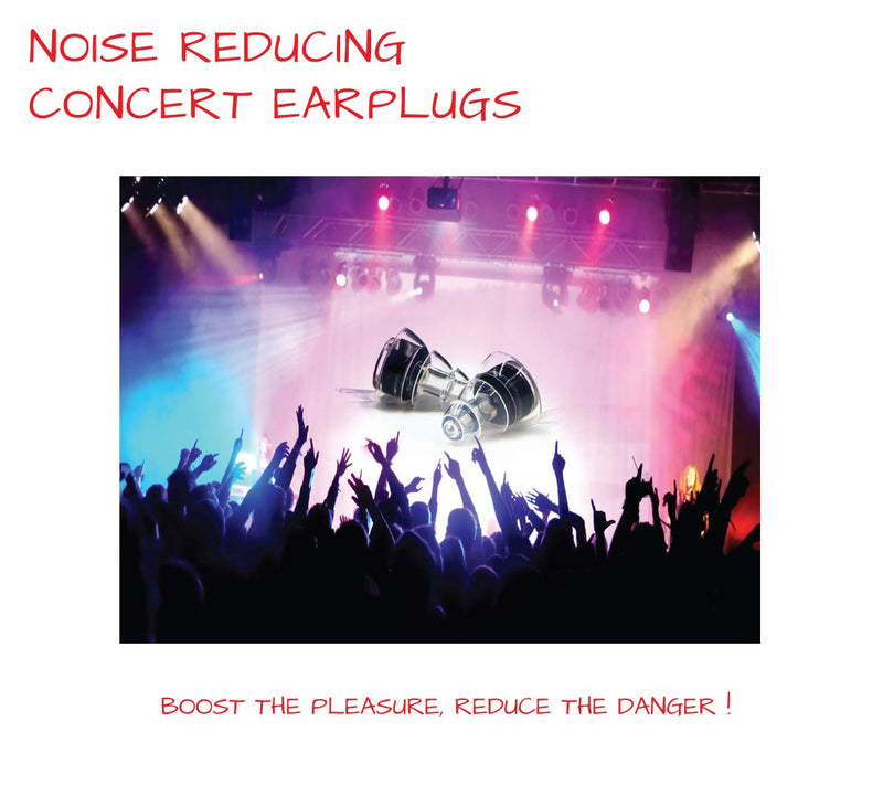 [Australia] - High-Fidelity Concert Earplugs by EarTekPro - Reusable Noise-Reduction Ear Plugs Set with Two Sizes Included - for Rave, Live Music, Festivals, Marching Bands, Loud Events, Fitness Classes 