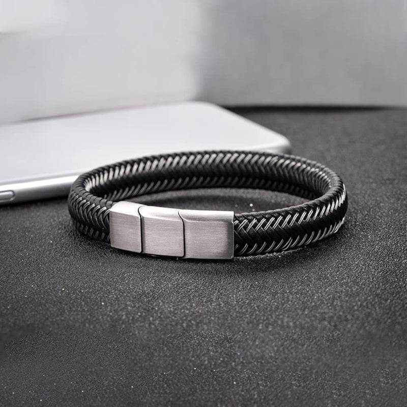 [Australia] - MutiLeather Bracelet for Mens Style 1 