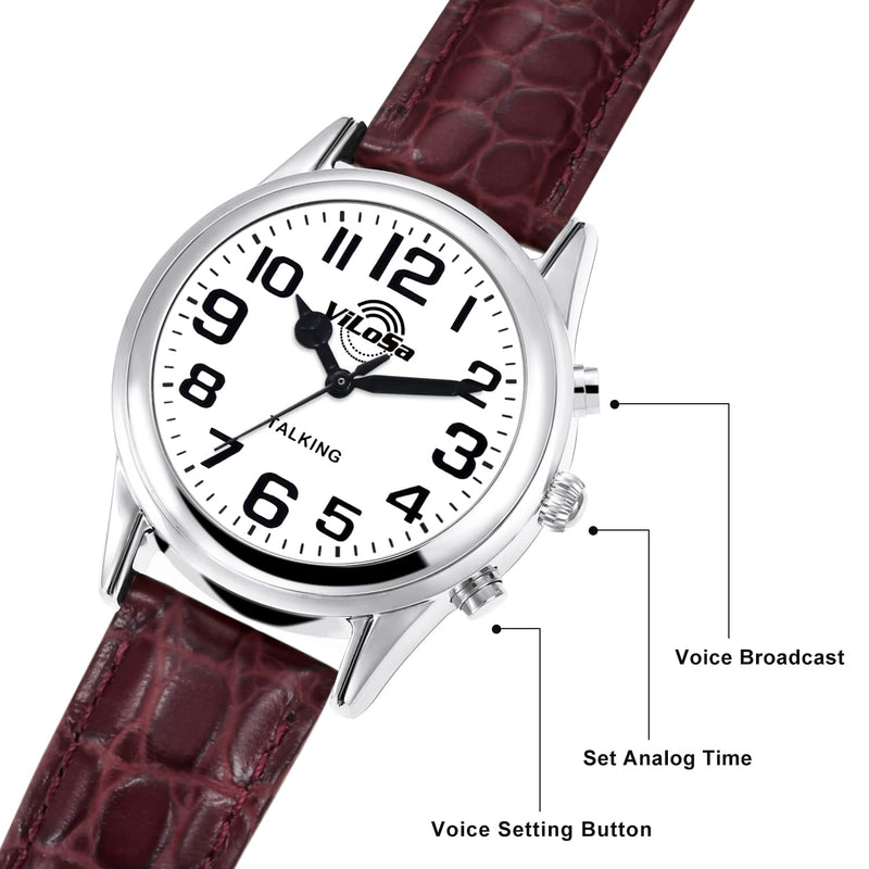 [Australia] - English Talking Watch for Blind Seniors and Visually Impaired People Announcement of Time, Date and Day of The Week, for Seniors, Strap. 