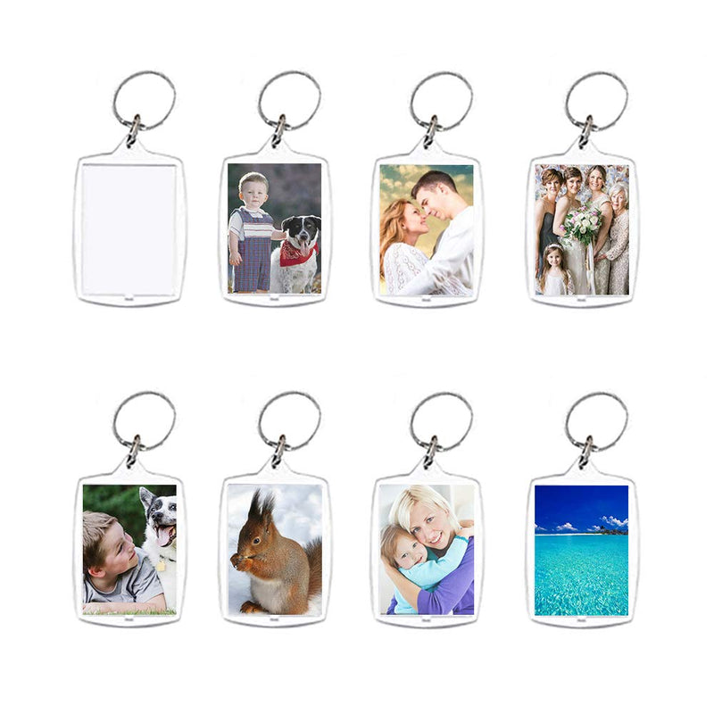 [Australia] - 30 Pcs Acrylic Photo Frame Keyrings,Picture Snap-in Keychains,Custom Personalized Insert Photo Acrylic Clear Blank Keyring Keychain for Men Women Gifts,(2.16 x 1.5 Inch) 