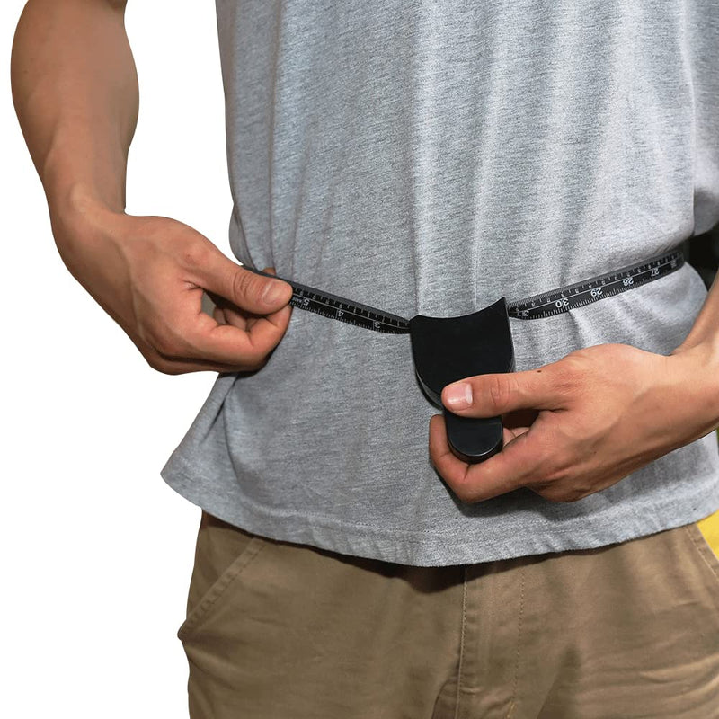 [Australia] - Mcles Body Fat Caliper and Measuring Tape for Body, Body Fat Caliper Set, Retractable Double Scales Rulers for Accurately Measuring BMI Skin Fold Fitness and Weight-Loss, Black 